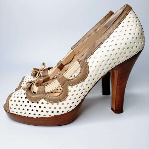 Nanette Lepore Dotty Dame Patent High Heels 10B - Picture 1 of 12
